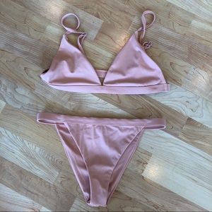 NEW blush pink love culture bikini set M org $55